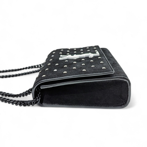 ✨️💎Authentic Saint Laurent Kate Crystal Embellished Suede & Leather Bag - Picture 13 of 16